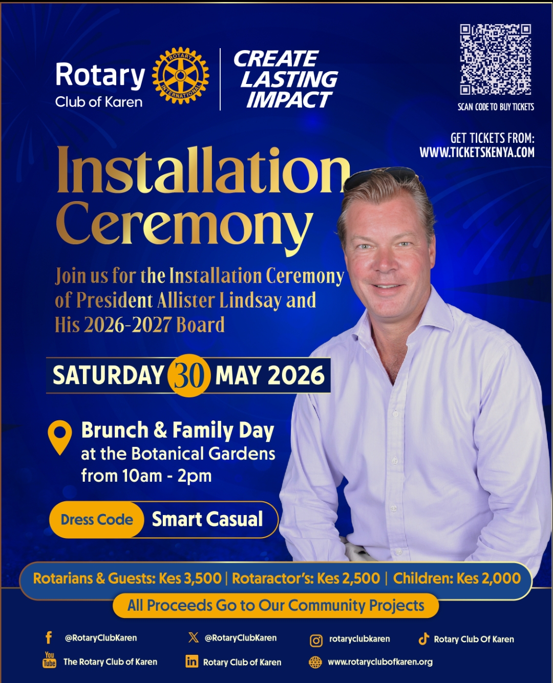 Rotary Club of Karen, President Allister Lindsay and his 2026–2027 Board Installation Ceremony